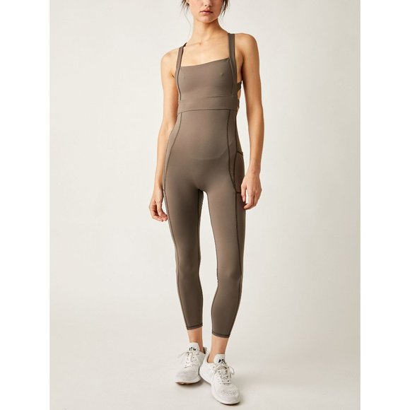 NWT FP MOVEMENT My High Onesie / Charcoal Brown - Picture 1 of 11